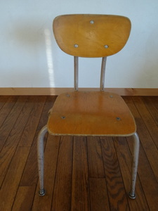 アンティーク家具　ビンテージ　子供椅子　チャイルドチェア　スクールチェア　インダストリアル　鉄脚　米国購入