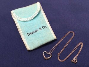 TIFFANY&CO. ティファニー エルサ・ペレッティ オープン ハート ネックレス 留具 PERETTI刻印 シルバー925 1.9g 保存袋付