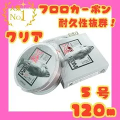 ライン フロロ 5号 120m 透明 クリア 最高峰 バス シーバス 海釣り