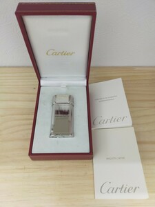 未使用？ 超超極美品！ Cartier カルティエ ガスライター ケース付　検 ライター シルバー ゴドロン オーバル CARTIER