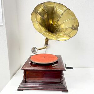 蓄音機 His Master′s Voice アンティーク 昭和レトロ ラッパ 蓄音機 コレクション レトロ ホーン レコードプレーヤー インテリア