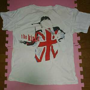 THE KINKS Japan Tour ’93 Tシャツ(L)白 ザ・キンクス1993年来日公演公式品Union Jackを背にレイ・デイヴィスがカッコいいRAY DAVIES古着