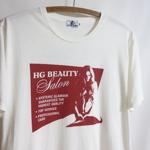 【ヒステリックグラマー BEATUTY SALON ガール Tシャツ XL】0261CT03 HYSTERIC GLAMOUR オフホワイト