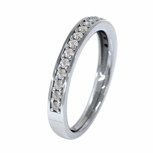 ハーフ エタニティー リング オーダーメイド結婚指輪にも 細身 リング ダイアモンド 4月誕生石 プラチナ900