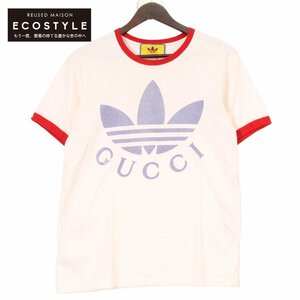 GUCCI グッチ 702612 XJEB1 ×アディダス 22SS LOGO PRINTED TEE ホワイト XS トップス コットン メンズ 中古