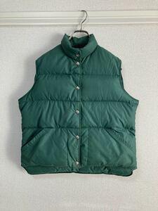 【1円スタート！】筆記体タグ！70s L.L.Bean エルエルビーン グース ダウンベスト ビンテージ グリーン レディース☆80s 90s バーズアイ 