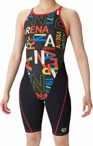 1600141-ARENA/レディース 競泳トレーニング水着 ワンピーススパッツ オープンバック 水泳 練習用/L