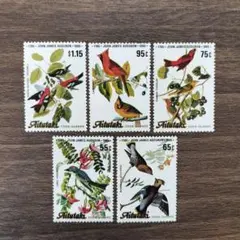 外国切手　クック諸島　1985　鳥　5種