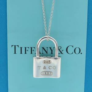 美品 Tiffany&Co. ティファニー カデナ ロック シルバー ネックレス SV925 1837 カギ 南京錠 KK98