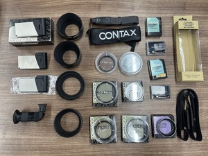 [同梱不可]【20点】CONTAX カメラアクセサリーセット TVSデータバック ストラップ フード フィルター まとめ