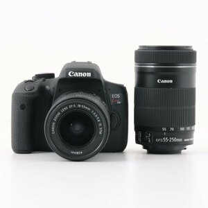 1円～ Canon キヤノン デジタル一眼カメラ EOS Kiss X8i / 18‐55mm 3.5-5.6 IS STM / 55‐250mm 4-5.6 IS STM　【電源ONのみ確認】