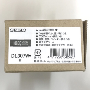 未使用 SEIKO 目覚まし時計 シリーズC3 交流式デジタル電波クロック ホワイト DL307W [jgg]