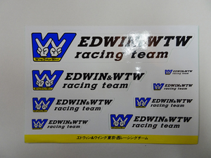 希少 EDWIN&WTW racing team エドウィン＆ウイング 東京・西レースチーム ステッカー 14.8cm×10cm 定形外84円