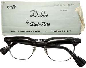 US殿堂入りREAL名作ブロー1950-60sデッドUSA製 スタイルライト STYL RITE OPTICS SRO 　初代 DOBBS 1/10 12KGF金張 BLACKWOOD size44/20