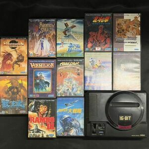 BDM486T SEGA セガ MEGA DRIVE メガドライブ HAA-2510/ソフト 12本 獣王記/シャイニングフォース/ランボー2/北斗の拳 他 まとめ