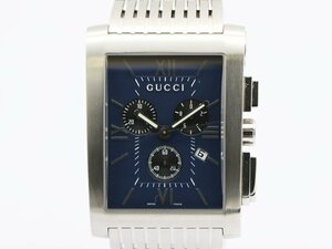 【 グッチ GUCCI 】腕時計 8600M Ｇメトロクロノグラフ ネイビー文字盤 SS デイト クォーツ メンズ 新着 02271-0