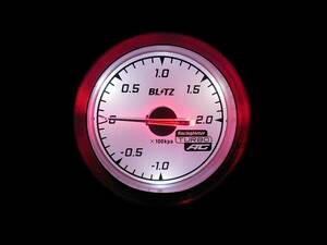 ☆BLITZ ブースト計 機械式 RACING METER AC 60φ 白 ブリッツ ターボメーター レーシングメーター Boost meter 検 HKS オオモリ トラスト