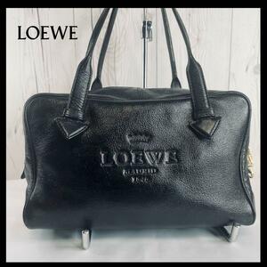 ◆美品◆ LOEWE ロエベ ヘリテージ ボストンバッグ レザー 黒 ブラック ハンドバッグ カバン バッグ