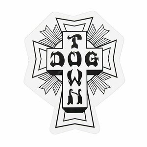 Dogtown Skateboards (ドッグタウン) US ステッカー シール DT 80s Cross Logo Sticker White / Black / White 5.5” スケボー