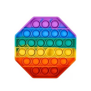 【送料無料】プッシュポップ 知育玩具 ストレス発散 虹色 8角形 プチプチ ゲーム