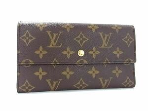 1円 ■美品■ LOUIS VUITTON ルイヴィトン M61215 モノグラム ポルトトレゾール インターナショナル 三つ折り 長財布 ブラウン系 AW7318