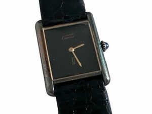 Cartier カルティエ マストタンク ヴェルメイユ 手巻き SV925 黒文字盤 レディース腕時計