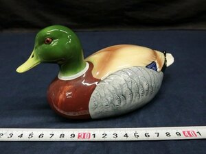 L4277 陶芸 陶器 陶製 decoy 置物 インテリア 鴨 カモ