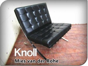 展示品/Knoll/最高級/ミースファンデルローエ/Barcelona Chair/バルセロナチェア/黒総革/デザイナーズモダン/1人掛けソファ/125万/eee5798k