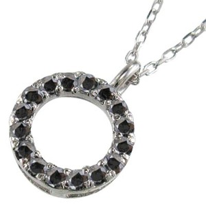 ブラックダイヤ(黒ダイヤ) ネックレス プラチナ900 4月誕生石 約8.5mmサイズ