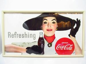 昔のコカ・コーラポスター　Coca-Cola　額入り　ビンテージポスター [Dass0820]
