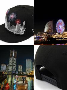 即売切 横浜市 YOKOHAMA CITY FIREWORKS花火 ランドマーク タワー 横浜DeNAベイスターズ NEW ERAニューエラ9FIFTYキャップ帽子フリーサイズ