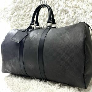 ●１円～ルイ・ヴィトン Louis Vuitton キーポル 45 ダミエカーボン ボストンバッグ ダミエ ダークグレー メンズ レディース 旅行鞄 