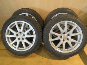 ■ユーロバーン アウディA4 クワトロFF用アルミホイール 17ｘ7.5J 5x112 IS38 ウインターマックスWM01 225/50R17 2016 8分山 札幌発 ★