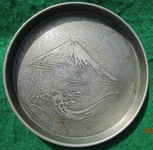 中国古玩　唐物　煎茶道具　古錫造　銘有　急須盆　在印　時代物　1個