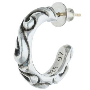 クロムハーツ Chrome Hearts HOOP SCROOL 1/スクロールフープ シルバーピアス 中古 OM10