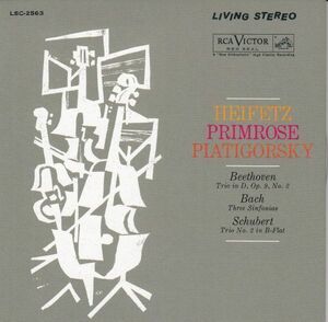 [CD/Rca]ベートーヴェン:弦楽三重奏曲第3番ニ長調Op.9-2他/J.ハイフェッツ(vn)&W.プリムローズ(va)&G.ピアティゴルスキー(vc) 1960.8