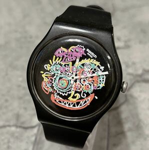 美品 Swatch Gent Wild Face スウォッチ ブラック 腕時計