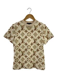 LOUIS VUITTON◆24SS/フローラル モノグラム Tシャツ/XS/コットン/ベージュ/RW241WW GQD FQTS23