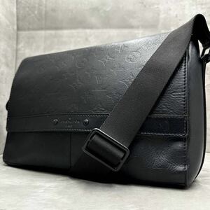 1円■美品■ LOUIS VUITTON ルイヴィトン メンズ モノグラム シャドウ スプリンター メッセンジャー M44729 UB3220 大容量 黒 ブラック