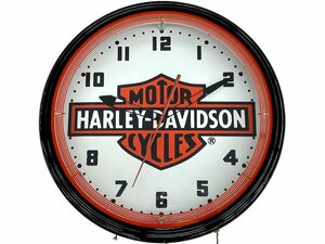 HARLEY DAVIDSON ハーレーダビッドソン 大型 ネオンクロック アメリカン 壁掛け時計 国内未発売品