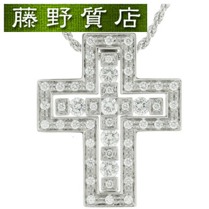 （新品仕上げ済）ダミアーニ DAMIANI ベルエポック クロス ダイヤ ネックレス 十字架 K18 WG × ダイヤ 約0.61ct 20073457 保証書 8569