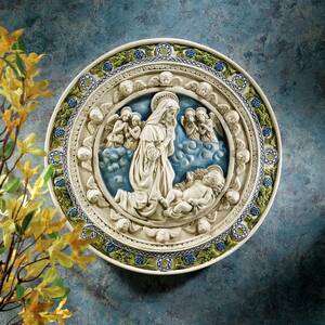 15世紀ルネサンス調 聖母と子供達 壁掛けレリーフインテリア装飾壁飾りウォールデコ雑貨小物装飾品西洋彫刻洋風オブジェキリスト教飾り