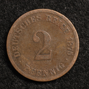KM#2/ドイツ帝国 2ペニヒ銅貨（1875）ミュンヘン製造 20mm[E449]