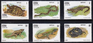 23 キューバ【未使用】＜「1982 SC#2518-2523 爬虫類」 6種完 ＞