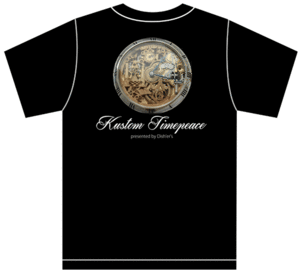 サイズが選べる Kustom Timepeace Tシャツ黒 2 S/M/L/XL カスタム時計 懐中時計 文字盤 エングレービング