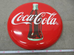 K217【5-18】▼ Coca-Cola コカ・コーラ 看板 直径約50cm 中古品 / 昭和レトロ 広告 販促 宣伝 レトロ アンティーク ビンテージ