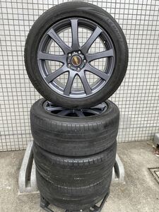 A-TECH Final Speed/ファイナルスピード 245/50R18 100W 2020年製 4本 5穴 DUNLOP LE MANS V 18×8 1/2J PCD114.3 +45 タイヤ ホイール