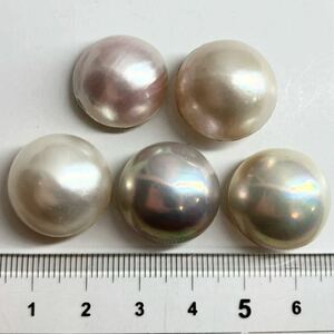 ［マベパール5点おまとめ20g］A 100ct ルース 裸石 宝石 ジュエリー jewelry Pearl マベ貝 半円真珠 ④