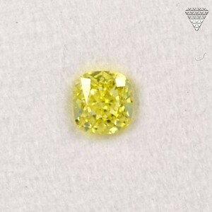 0.4 ct FANCY INTENSE YELLOW CUSHION GIA ダイヤモンド ルース DIAMOND EXCHANGE FEDERATION