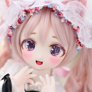 【シンティランテ】DDH-27 カスタムヘッド開口 セミホワイト+碁石アイ2種　MDD ドール 